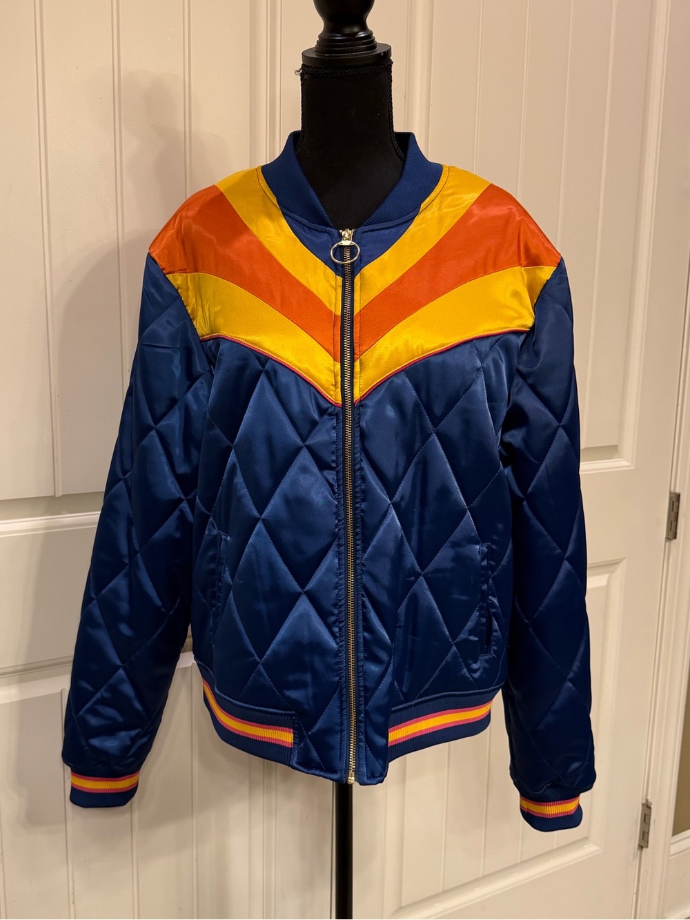 Classic Rock Couture Original Blue Rising Sun Bomber Jacket - Picture 2 of 6